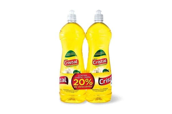 Detergente de Limón Cristal 2 x 1,25 L